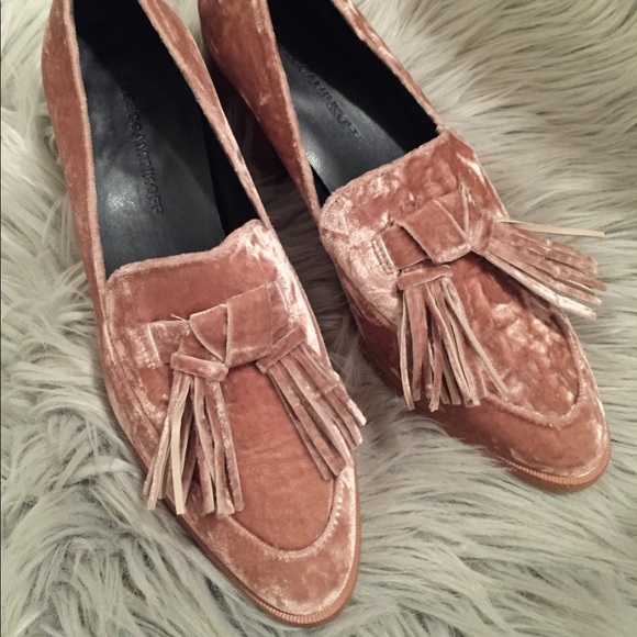 Rebecca Minkoff Shoes - Pink Velvet Rebecca Minkoff Tassel Loafers